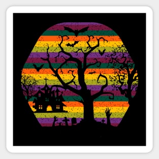 Haunted House Halloween Halloween Candy Stripes Sticker